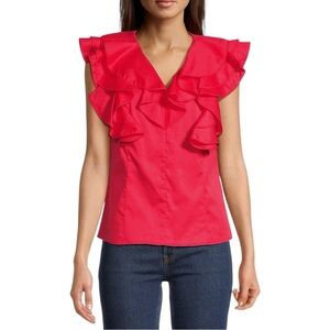 🌻NEW w/tags Anthropologie HARSHMAN Yurika Ruffled Cotton Blouse Size 2X